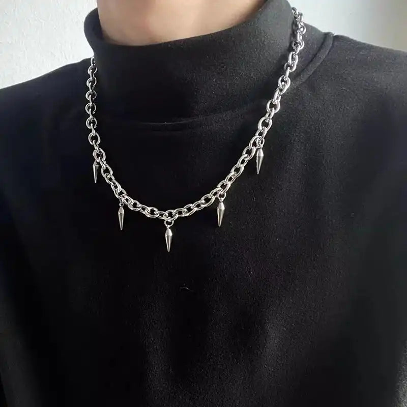 The Rivet & the Dark — Stainless Steel Punk Stud Choker