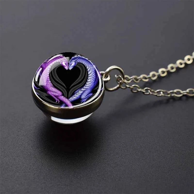 Dragon Glass Ball Pendant