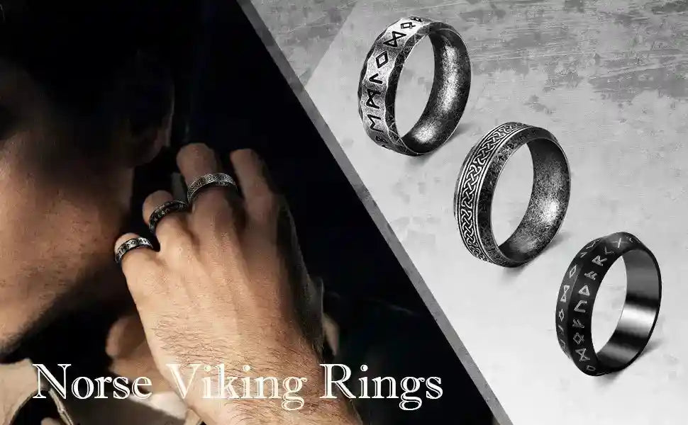 Vintage Odin Norse Viking Amulet Rune Rings - Pedlar's Attic