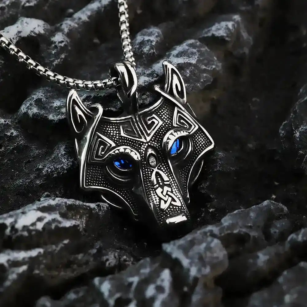 The Fenrir Pendant — Celtic Wolf Head Viking Amulet