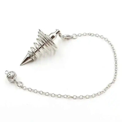 Mystic Vibes Spiral Pendulum Pendant - Gravity-Defying Metal Jewelry for Luck & Fortune - Pedlar's Attic
