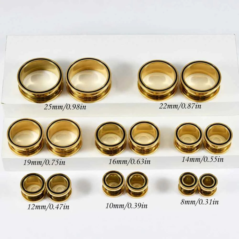 Pair Double Color Screw Ear Gauges - Pedlar's Attic