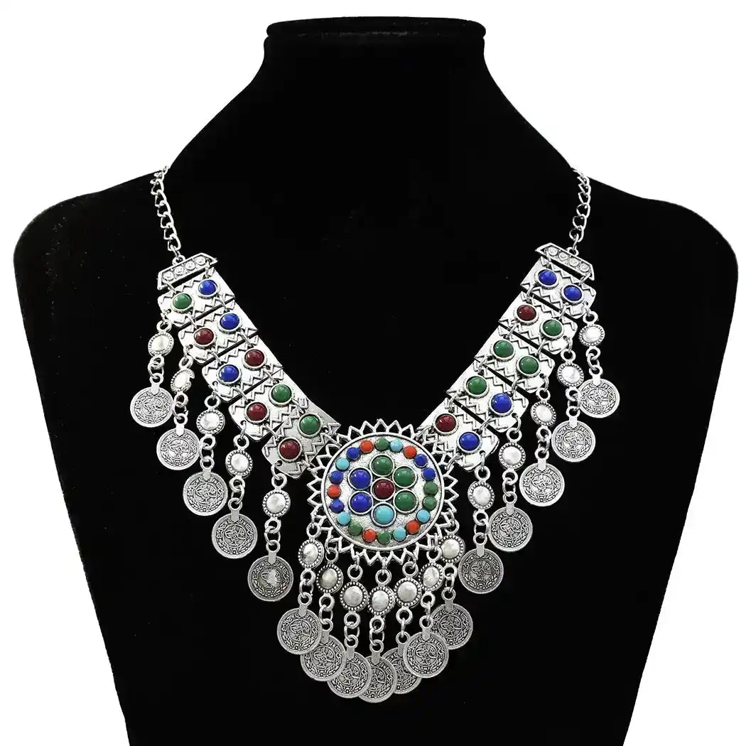 The Wanderer's Collar – Tibetan Boho Statement Necklace
