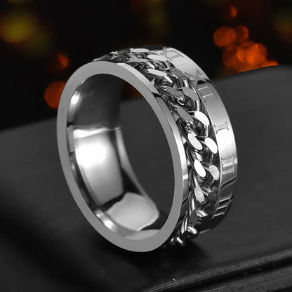 The Restless Link — Stainless Steel Chain Spinner Ring