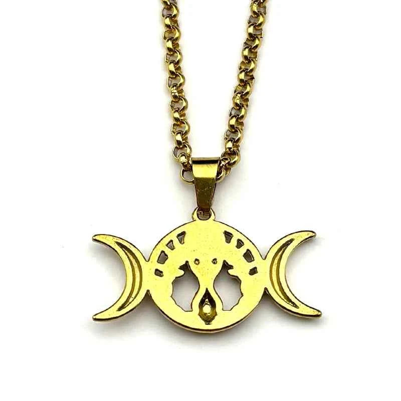 Triple Moon Goddess Necklace