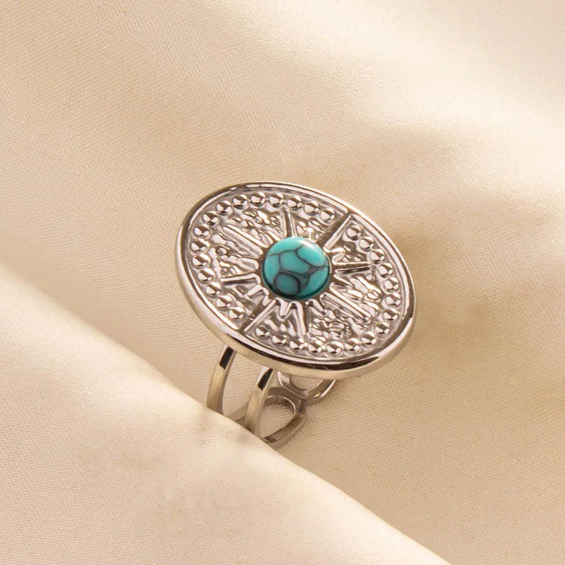 What the Stone Chose — Boho Turquoise Adjustable Ring - Pedlar's Attic