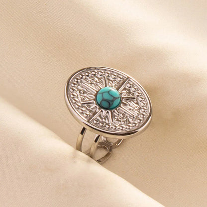 What the Stone Chose — Boho Turquoise Adjustable Ring - Pedlar's Attic