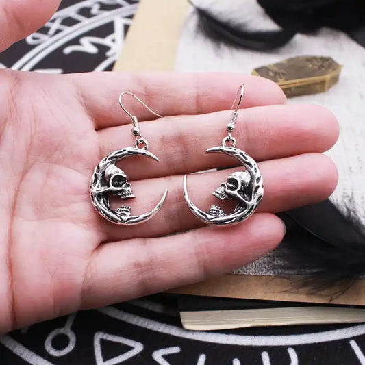 What the Moon Keeps — Skull Dangle Earrings