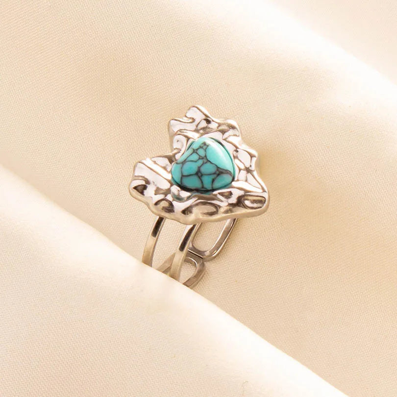 What the Stone Chose — Boho Turquoise Adjustable Ring - Pedlar's Attic
