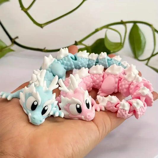 3D Printed Cute Dragon Statues, Movable Joints, Desktop Collectible Dragon Models, Perfect Gifts for Teenagers and Adults
