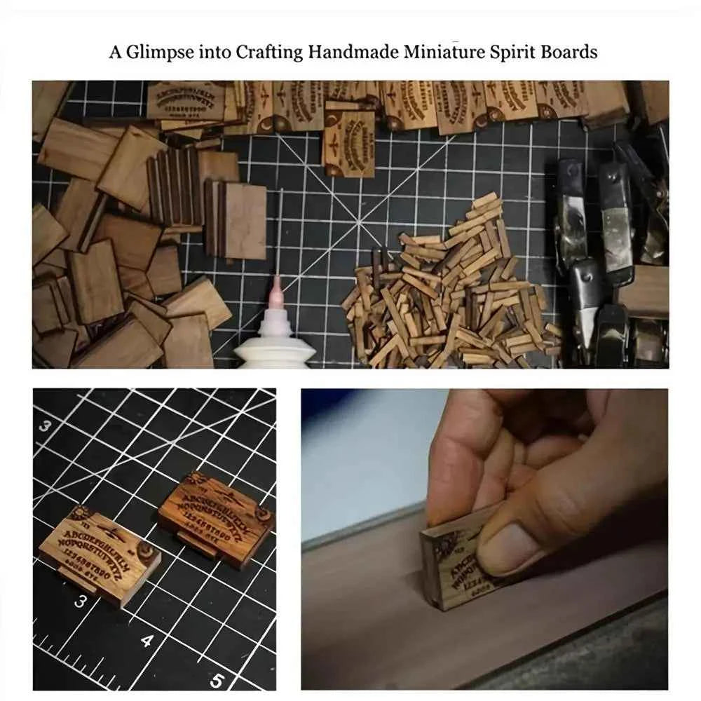 Mini Ouija Board With Drawer Handmade Retro Ouija Board Wooden Talking Spirit Board Emotional Love Drawer Divination Tools