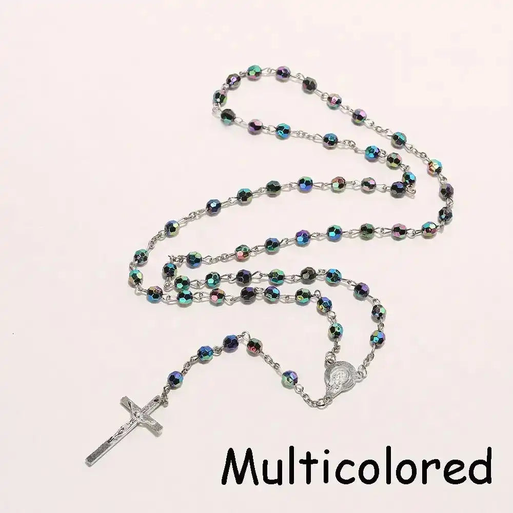 The Sacred Thread — Vintage Rosary Bead Cross Necklace