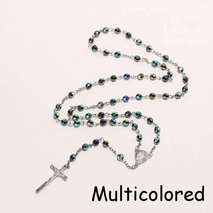 The Sacred Thread — Vintage Rosary Bead Cross Necklace