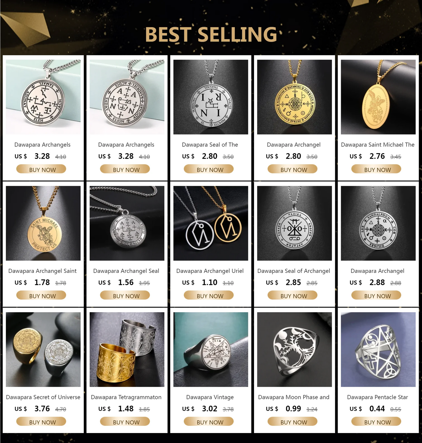 Dawapara 7 Archangels Sigil Necklaces Pentacle Magical Amulet Michaelmas Lucky Protection Supernatural Talisman Necklace - Pedlar's Attic