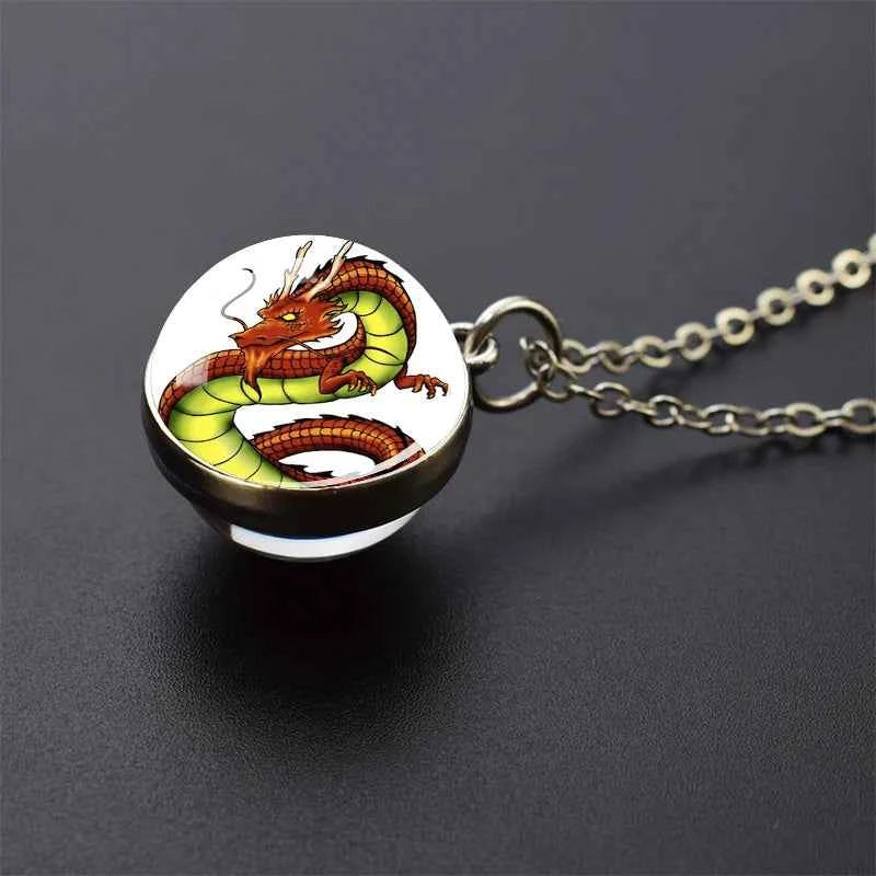 Dragon Glass Ball Pendant