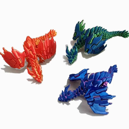 3d Printed Steam Technology Dinosaur Animal Toys Home Room Car Ornaments Joints Can Move Freely Steam Technology Flying Dragon - Pedlar's Attic