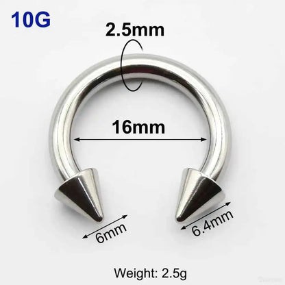 Cone Circular Barbell Piercing Septum Nose Ring Hoop Helix Earrings - Pedlar's Attic