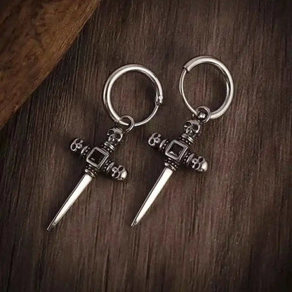 Vintage Simple Small Hoop Earrings Stainless Steel Hypoallergenic Earrings for Men Women Cool Indian Boho Jewelry - Pedlar's Attic