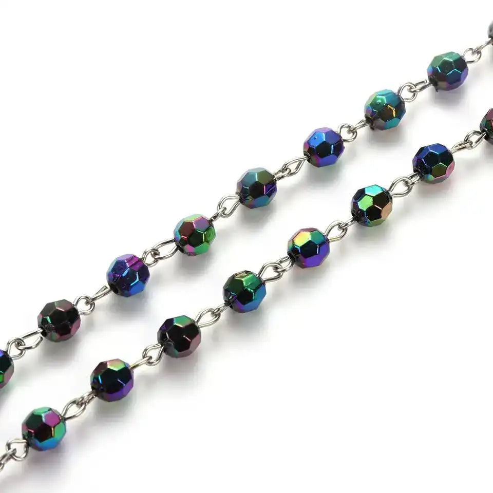 The Sacred Thread — Vintage Rosary Bead Cross Necklace