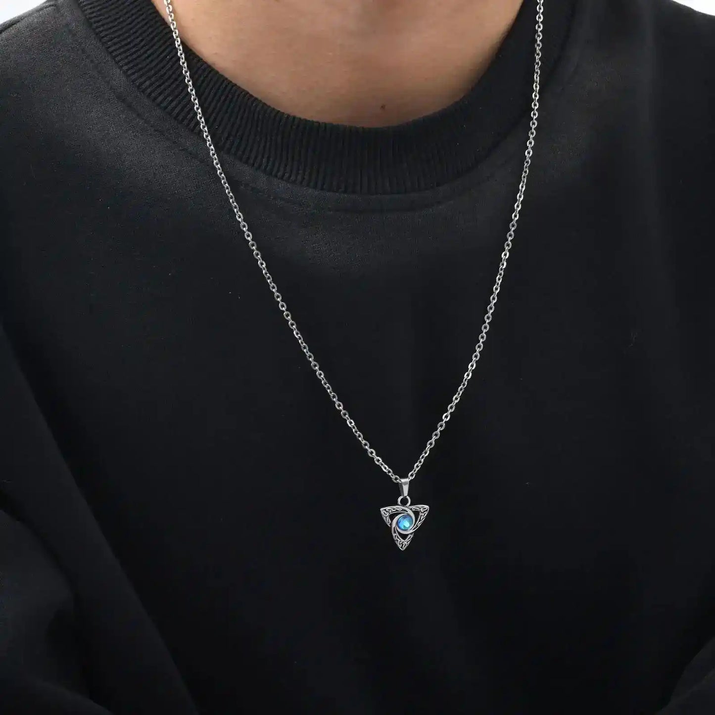 Celtic Knot Moonstone Pendant Necklace