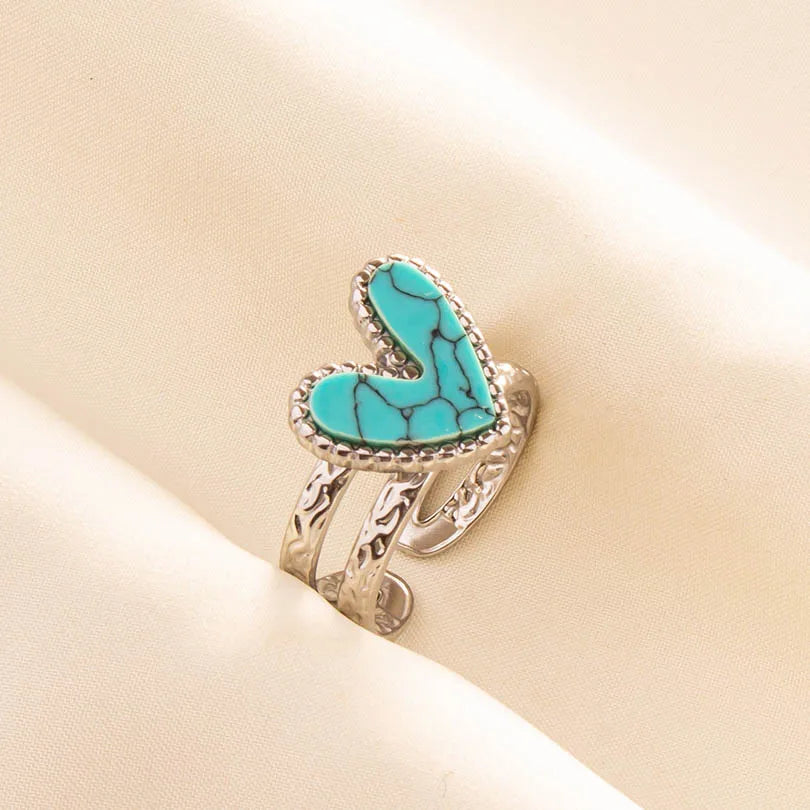 What the Stone Chose — Boho Turquoise Adjustable Ring - Pedlar's Attic