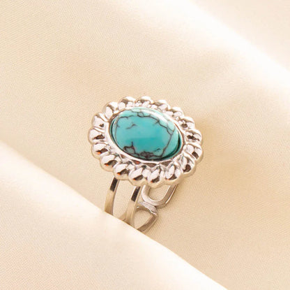 What the Stone Chose — Boho Turquoise Adjustable Ring - Pedlar's Attic