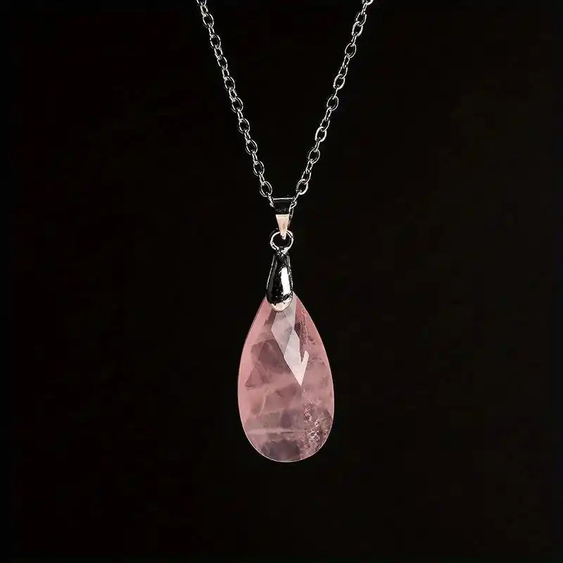 What the Rain Leaves Behind — Water Drop Stone Pendant Necklace