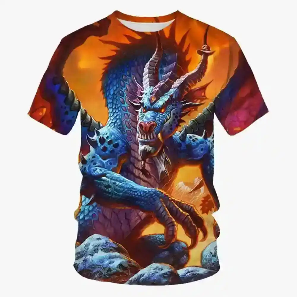 Midnight's Fire — 3D Dragon T-Shirt