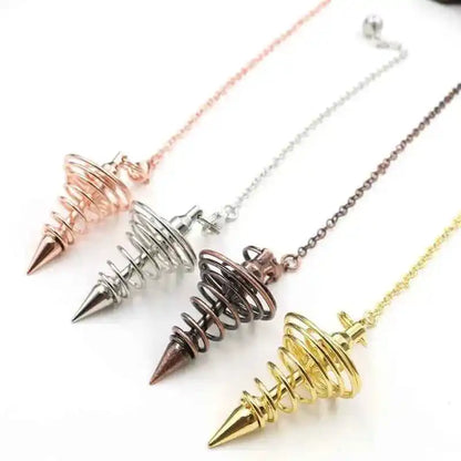 Mystic Vibes Spiral Pendulum Pendant - Gravity-Defying Metal Jewelry for Luck & Fortune - Pedlar's Attic