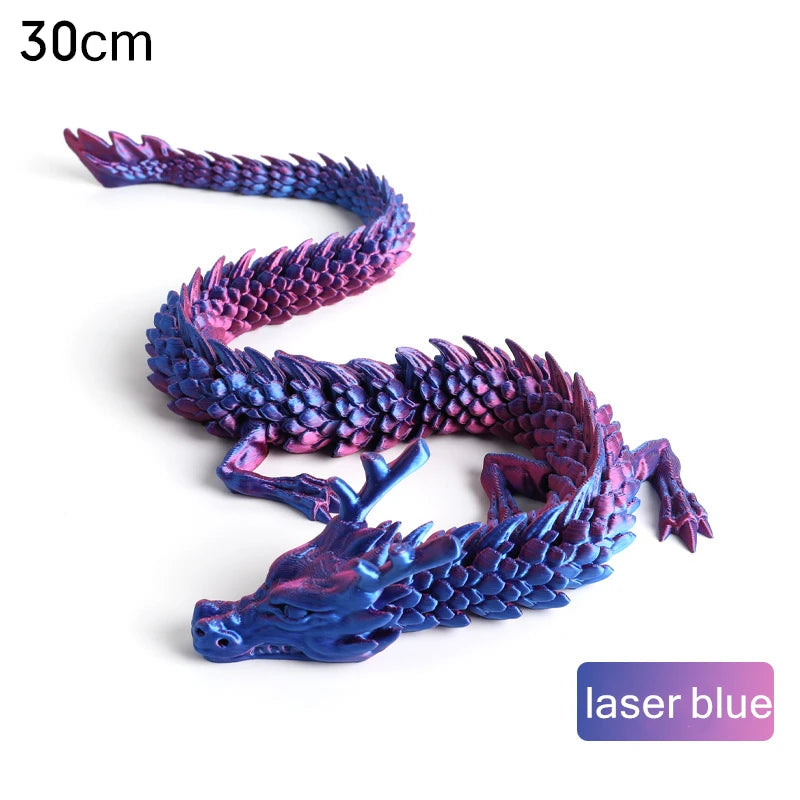 3D Printed Conjoined Dragon Ornaments, Movable Cartoon, Creative Dragon Plants, rockery, Fish Tank Landscaping Decoration, 30cm