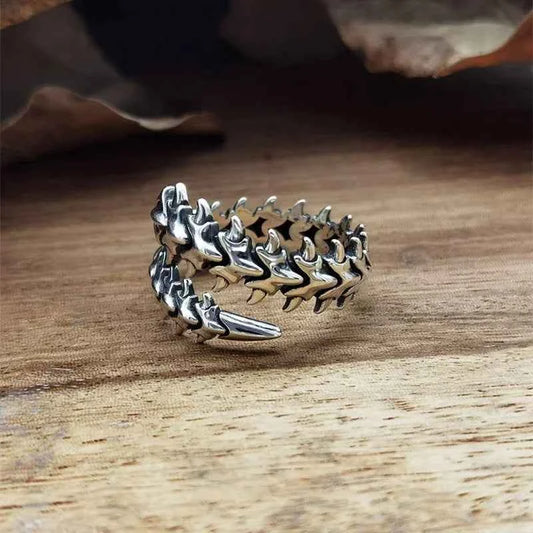 Vintage Keel Spine Rings For Women Men Antique Silver Hyperbole