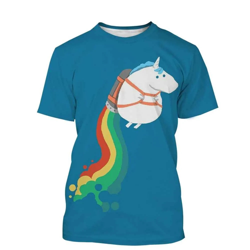 unicorn 3D painted art T-shirt