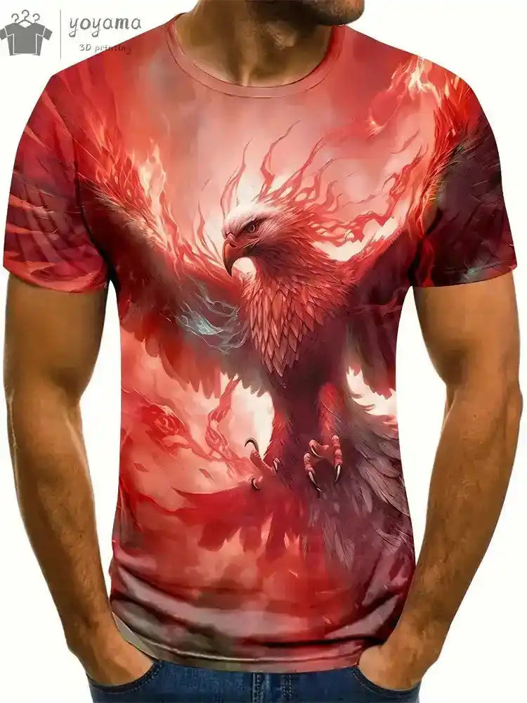 Fire & Scales – Dragon & Phoenix 3D Print Unisex Tee