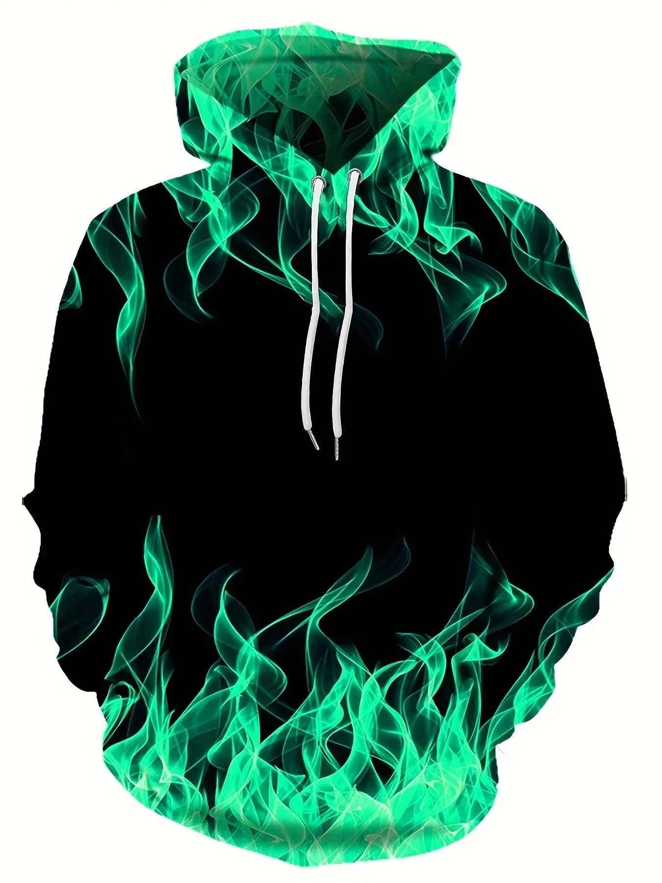 New Creative Flame 3D Print Hoodie Cool Hoodies