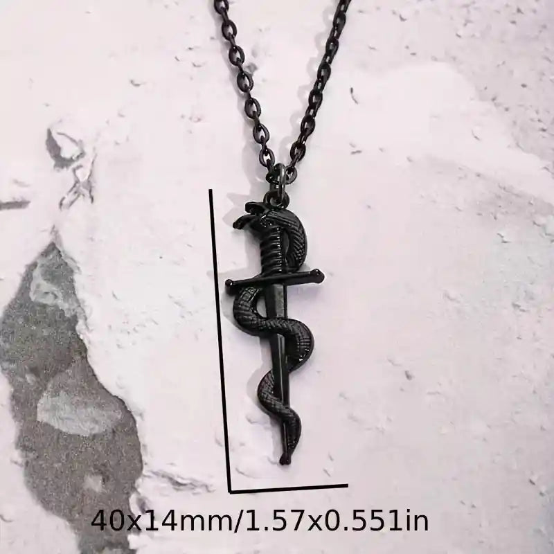 Snake Necklace,Edgy Gothic Sword - Pedlar's Attic