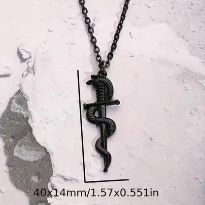 Snake Necklace,Edgy Gothic Sword - Pedlar's Attic