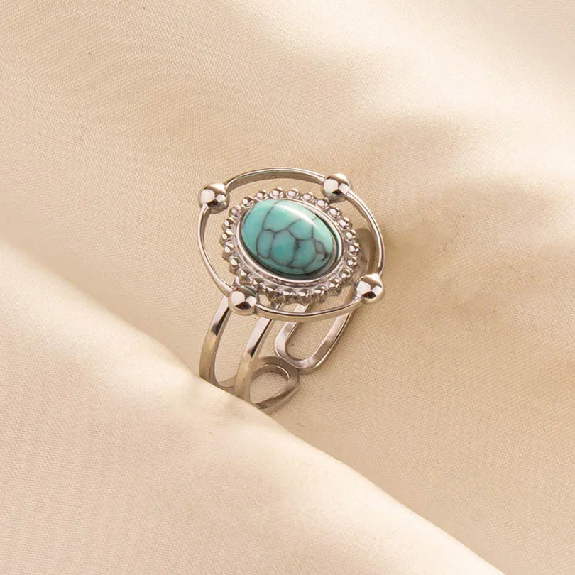 What the Stone Chose — Boho Turquoise Adjustable Ring - Pedlar's Attic