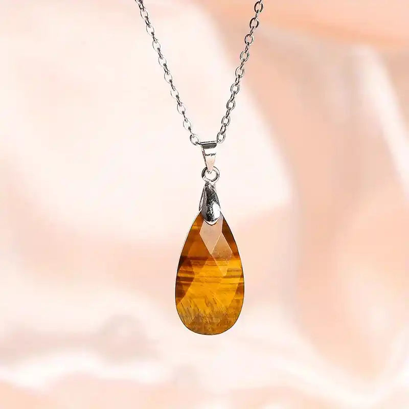 What the Rain Leaves Behind — Water Drop Stone Pendant Necklace