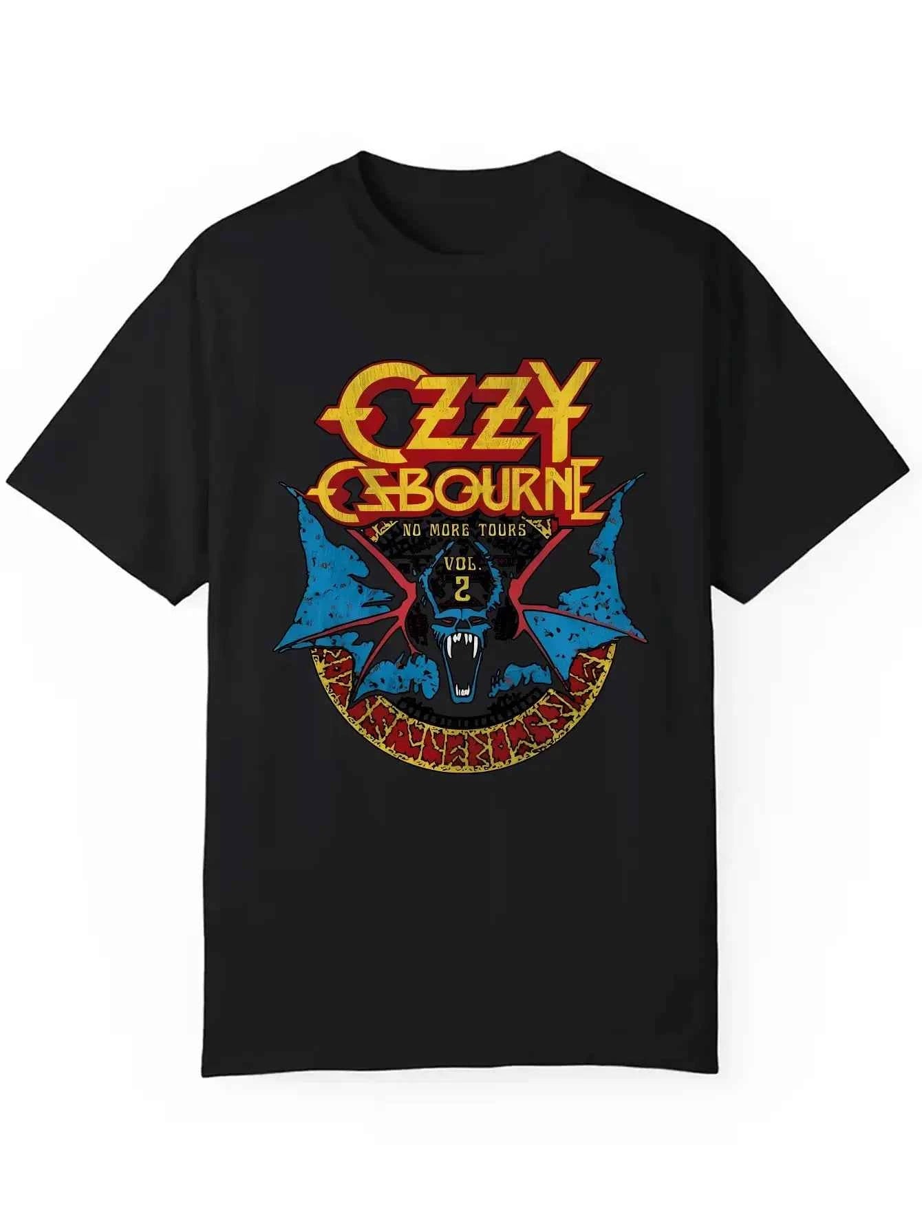 Men's Ozzy Osbourne T-Shirt, Black Cotton Vibrant Graphic Summer Casual Tee