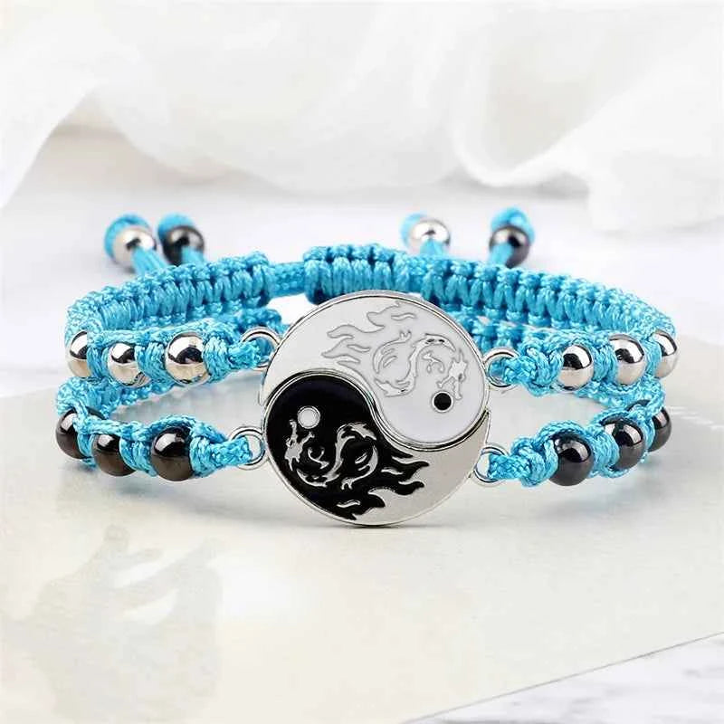 2Pcs/set Dragon Tai Chi Gossip Braided Bracelets lots of styles