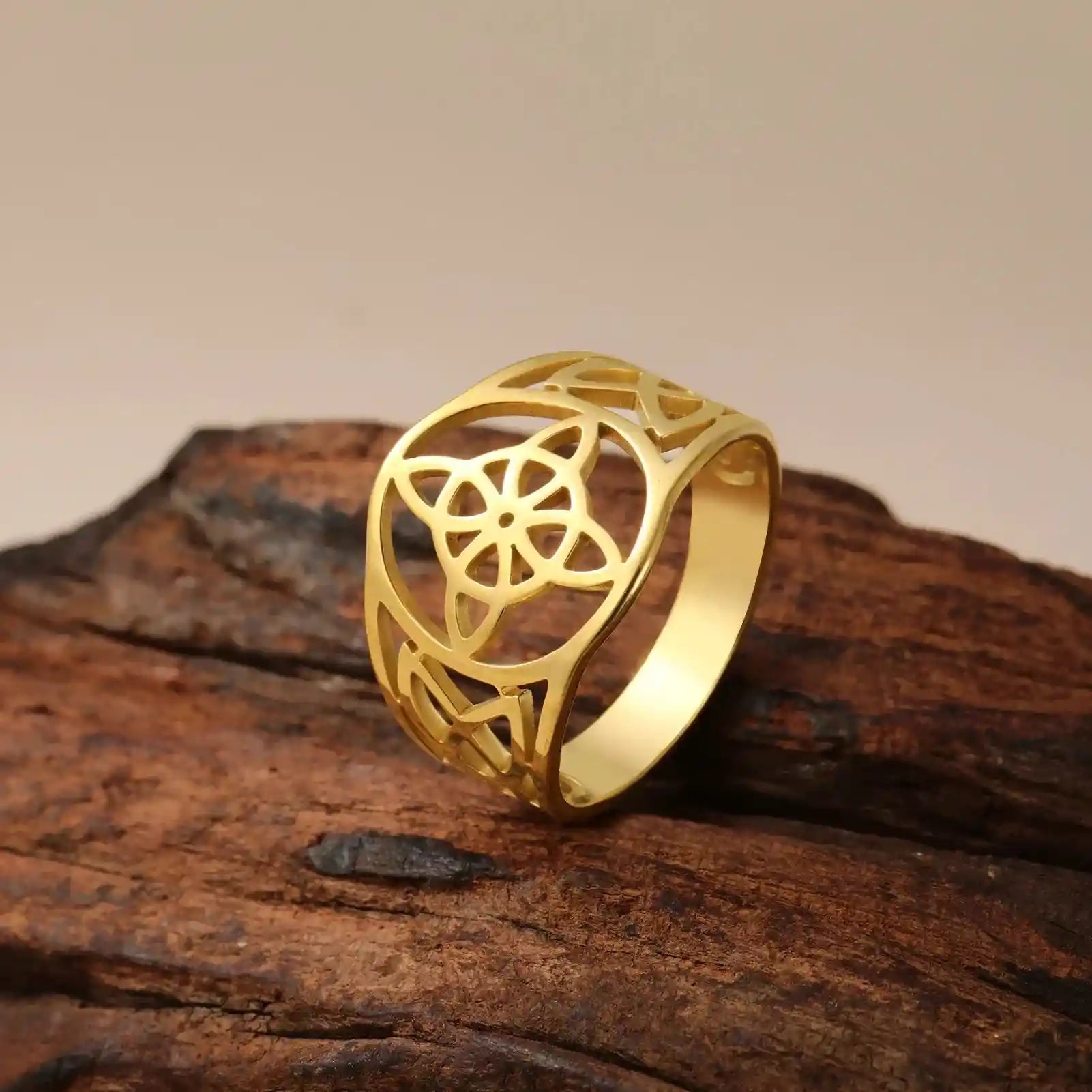 Witch Knot Rings for Women Men Stainless Steel Vintage Amulet Finger Ring - Pedlar's Attic