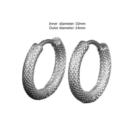Vintage Simple Small Hoop Earrings Stainless Steel Hypoallergenic Earrings for Men Women Cool Indian Boho Jewelry - Pedlar's Attic