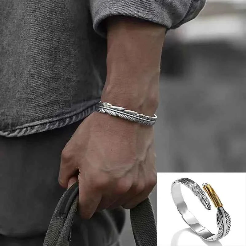 Buddhist Mantra Lotus Mantra Cuff Bracelet for Men Fashion Charm Religious Prayer Amulet Jewelry Gift