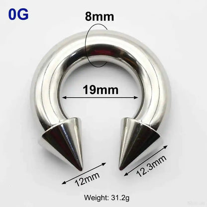 Cone Circular Barbell Piercing Septum Nose Ring Hoop Helix Earrings - Pedlar's Attic