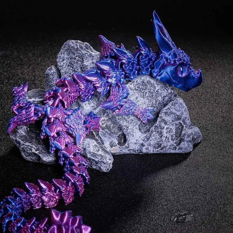3D Printed Magic Dragon Movable Joint  Toy Rotatable Articulated Office Desktop Ornament Adults Kid Toy Crafts Gift - Pedlar's Attic