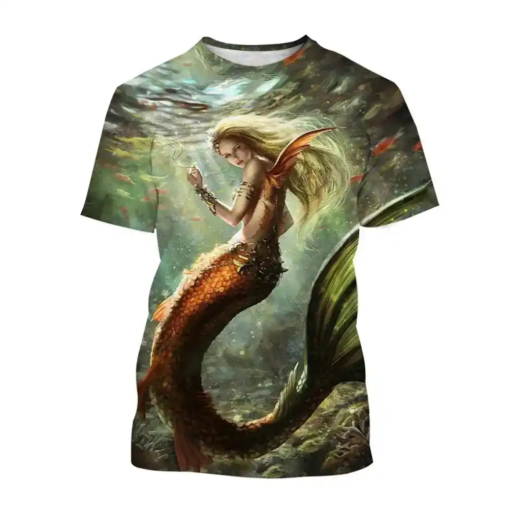 Siren's Call — 3D Mermaid & Ocean Print Tee