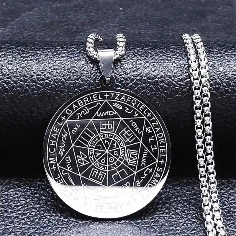 Seven Archangels Amulet Stainless Steel Necklaces - Pedlar's Attic