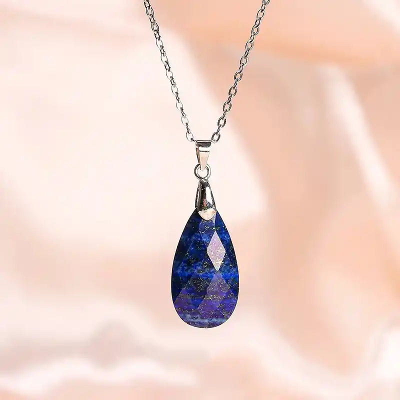 What the Rain Leaves Behind — Water Drop Stone Pendant Necklace