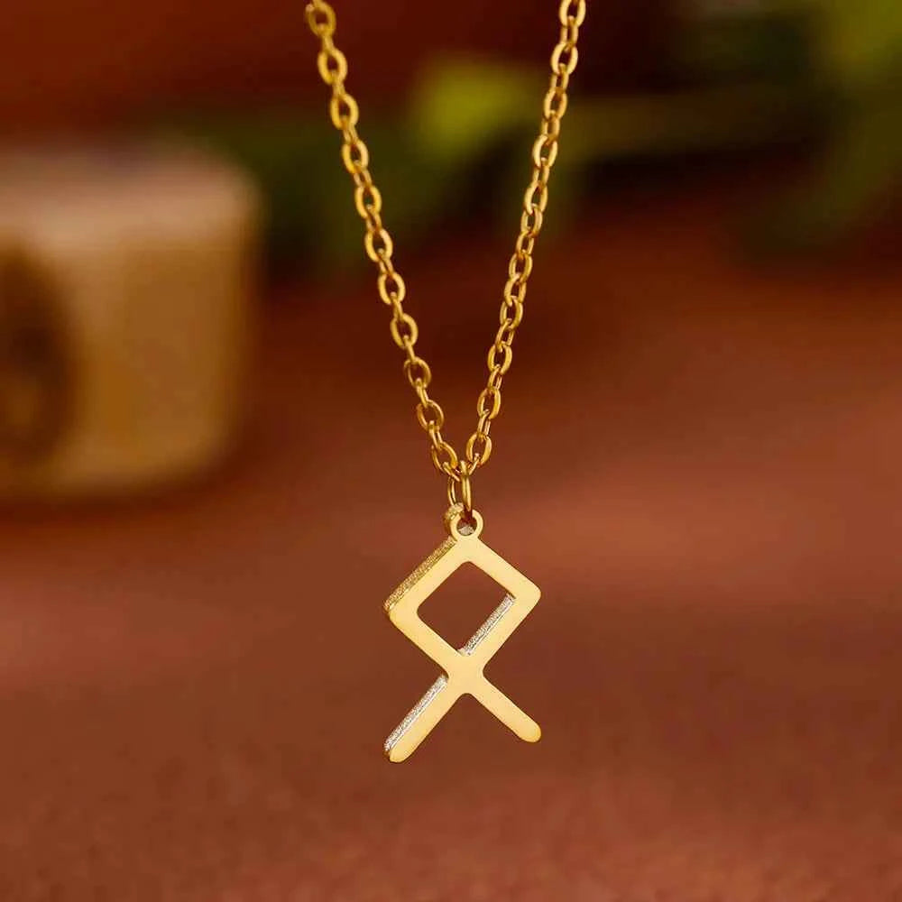 Norse Runic Pendant Viking Rune Layering Necklace