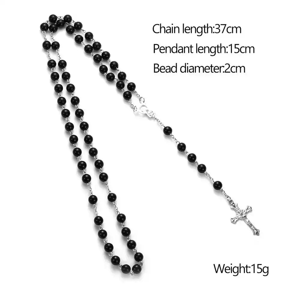 The Sacred Thread — Vintage Rosary Bead Cross Necklace